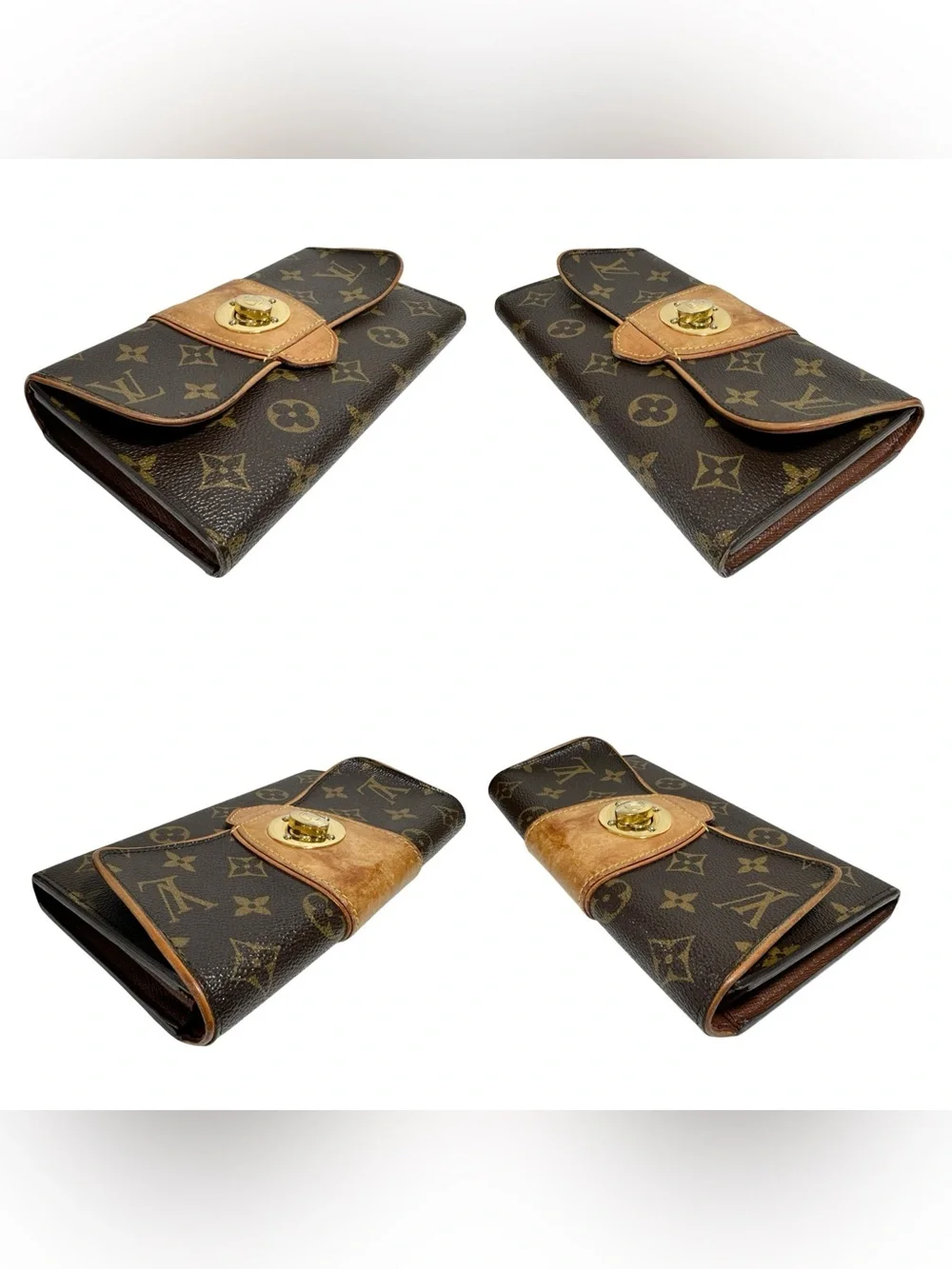 Louis Vuitton Monogram & Vachetta Leather Bowtie Sarah Wallet on Chain with Box